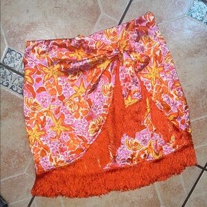 Dress Forum Floral Orange and Pink Skirt